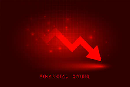 finance stock market downfall red arrow crisis backgroundのイラスト素材