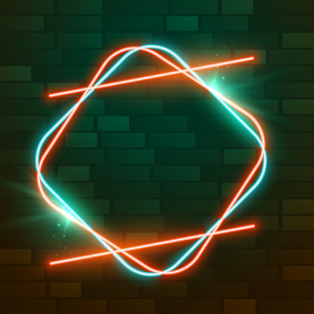 neon frame in red and green colorのイラスト素材