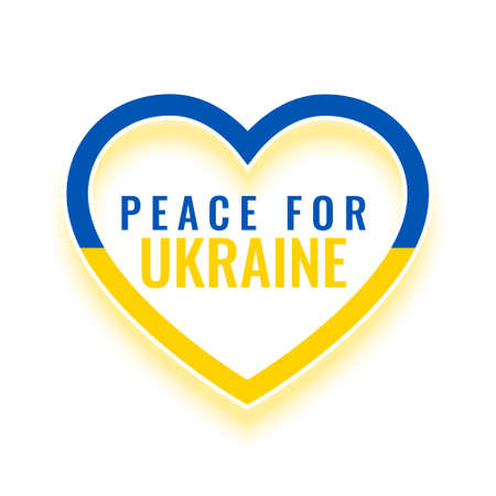 peace for ukraine flag heart messageのイラスト素材