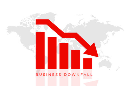 business share market downfall red arrow backgroundのイラスト素材