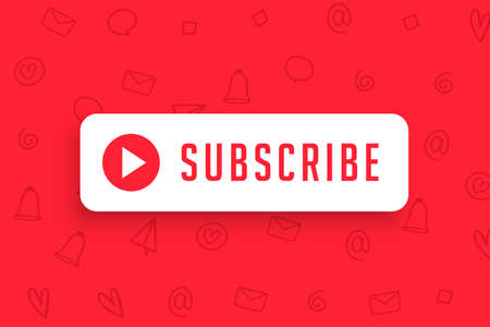 subscribe button on red backgroundのイラスト素材