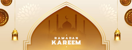 arabic ramadan kareem muslim festival banner designのイラスト素材