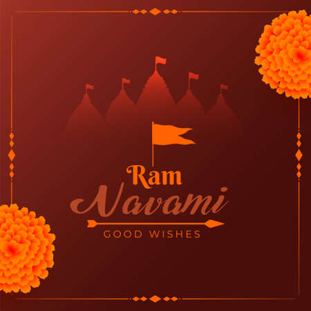 sacred ram navami wishes greeting card designのイラスト素材