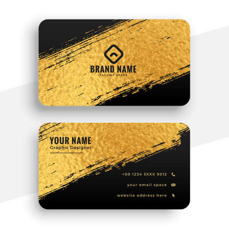 abstract luxury golden and black business card design templateのイラスト素材