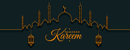 line style ramadan kareem nice eid banner designのイラスト素材