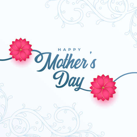 happy mothers day lovely card design with flowersのイラスト素材