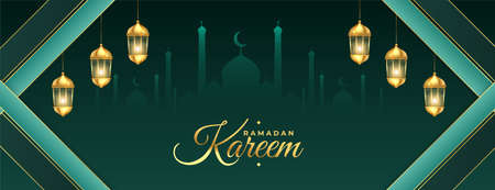 decorative ramadan kareem iftar seasonal banner designのイラスト素材