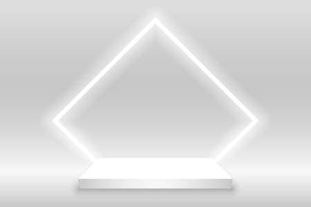 product display platform with neon lightsのイラスト素材