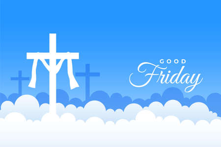 good friday cross over the clouds backgroundのイラスト素材