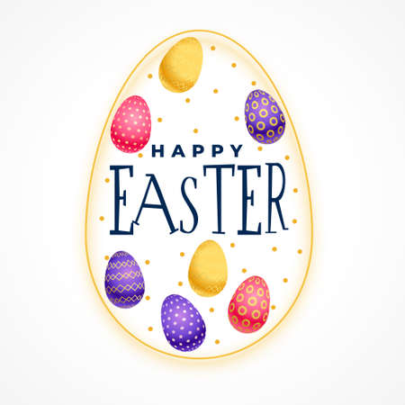 colorful easter eggs nice festival designsのイラスト素材