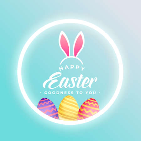 easter seasonal card with colorful eggsのイラスト素材