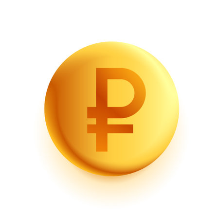 russian ruble golden coin designのイラスト素材
