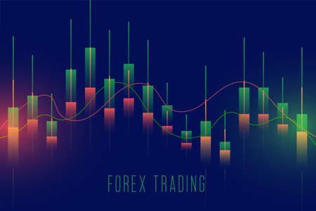 forex trading stock market candle graph backgroundのイラスト素材