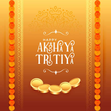 hindu akshaya tritiya festival pooja greeting designのイラスト素材