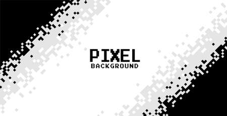 pixel mosaic background in black and whiteのイラスト素材