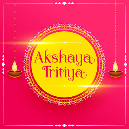 shubh akshaya tritiya wishes poster with diya designのイラスト素材