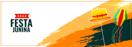 grunge style festa junina brazil festival banner design