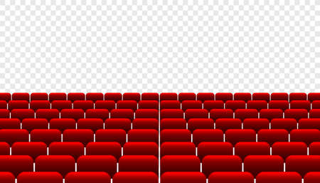 realistic red rows of cinema theater seatのイラスト素材