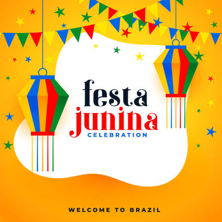celebration poster of festa junina brazil festival eventのイラスト素材