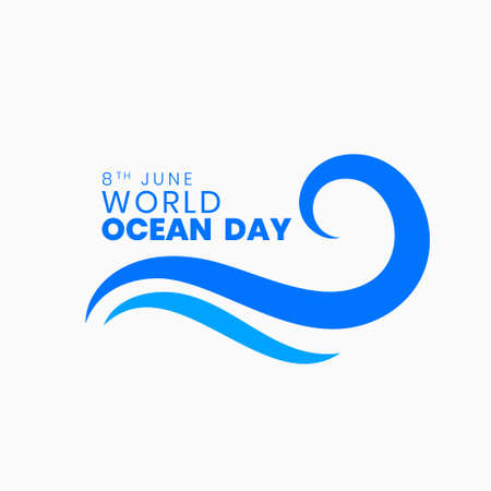 world ocean day background with creative waveのイラスト素材