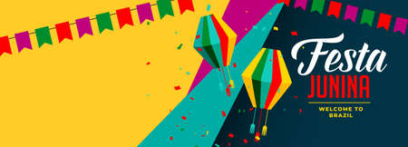 paper style festa junina celebration banner design