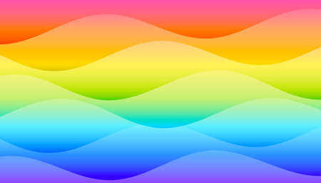 colorful wave style rainbow colors vibrant abstract backgroundのイラスト素材