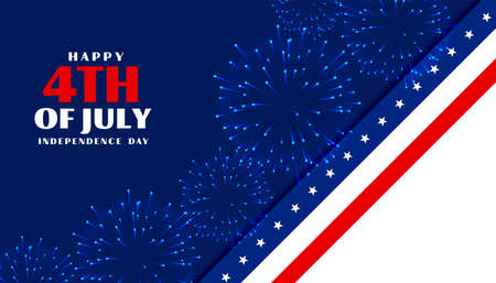 forth of july independence day celebration banner with fireworksのイラスト素材