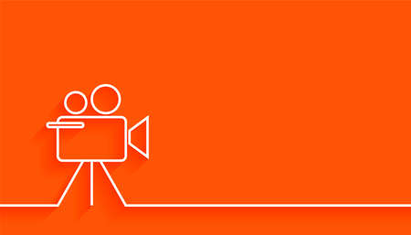 line style film camera on orange background