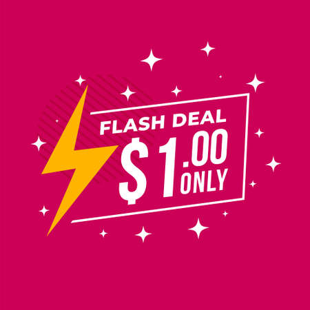 flash one dollar deal sale background templateのイラスト素材