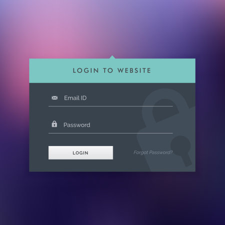 dark login ui template design in flat styleのイラスト素材