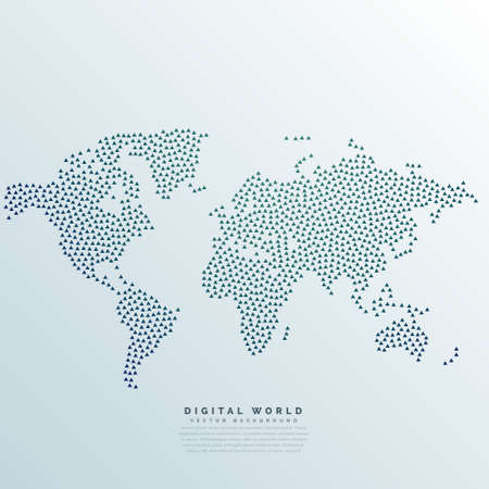 world map made with dotsのイラスト素材