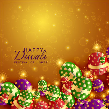 diwali crackers background with shiny sparklesのイラスト素材
