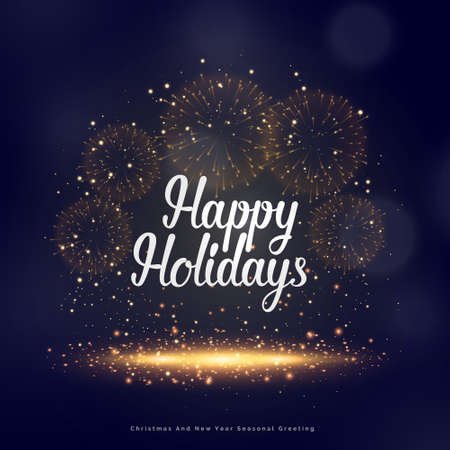 happy holidays seasonal greeting for christmas and new yearのイラスト素材