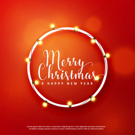 merry christmas card design with light frameのイラスト素材