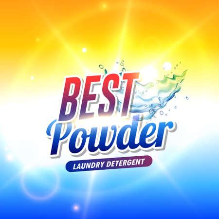 laundry detergent powder or soap product packaging concept design templateのイラスト素材