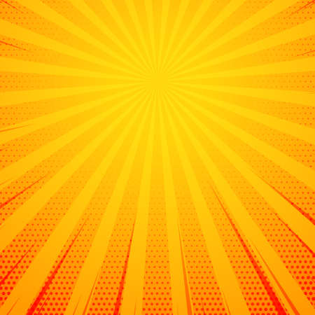 yellow pop art comic book style background with raysのイラスト素材