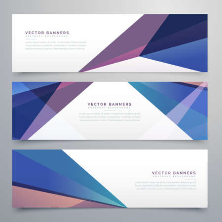 abstract triangle shape headers setのイラスト素材
