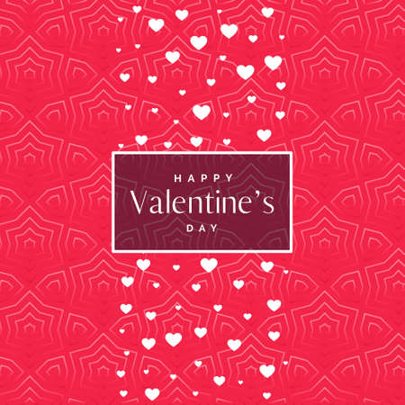 romantic pink valentine's day pattern background with white heartsのイラスト素材