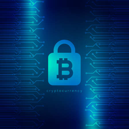 secured digital internet cryptocurrency bitcoin backgroundのイラスト素材