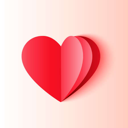 minimal origami style heart shapeのイラスト素材