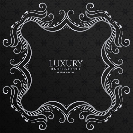 beautiful floral frame on dark backgroundのイラスト素材