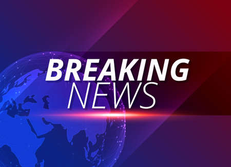 breaking news background with earth planet