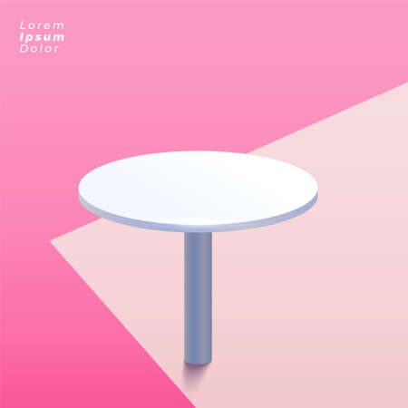 round table on pastel backgroundのイラスト素材