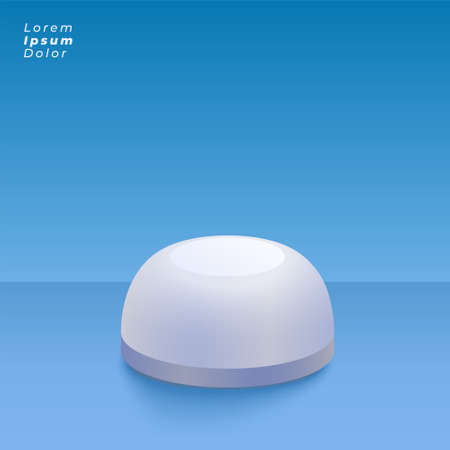 round 3d object on blue studio backgroundのイラスト素材
