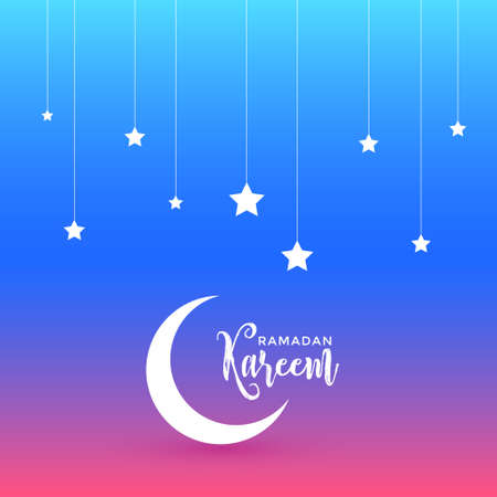 beautiful ramadan kareem design with moon and starsのイラスト素材