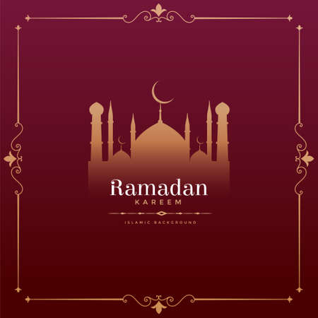 vintage style ramadan kareem festival design with mosque shapeのイラスト素材