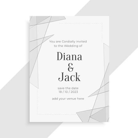 beautiful elegant geometric wedding invitation card designのイラスト素材