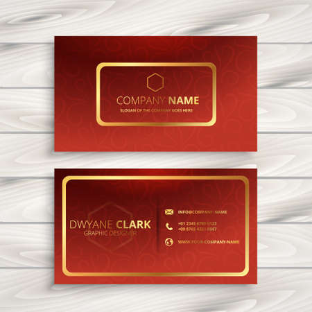 luxury red company business card designのイラスト素材