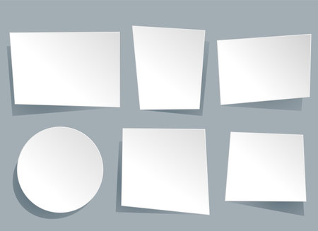 six paper geometric empty bannersのイラスト素材