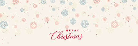 winter snowflakes banner template for merry christmasのイラスト素材